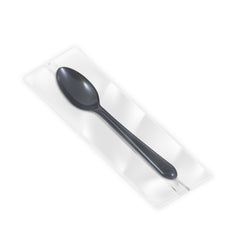Al Bayader Premium Plastic Black Spoons 6.5in Plastic Wrapped [500pcs]