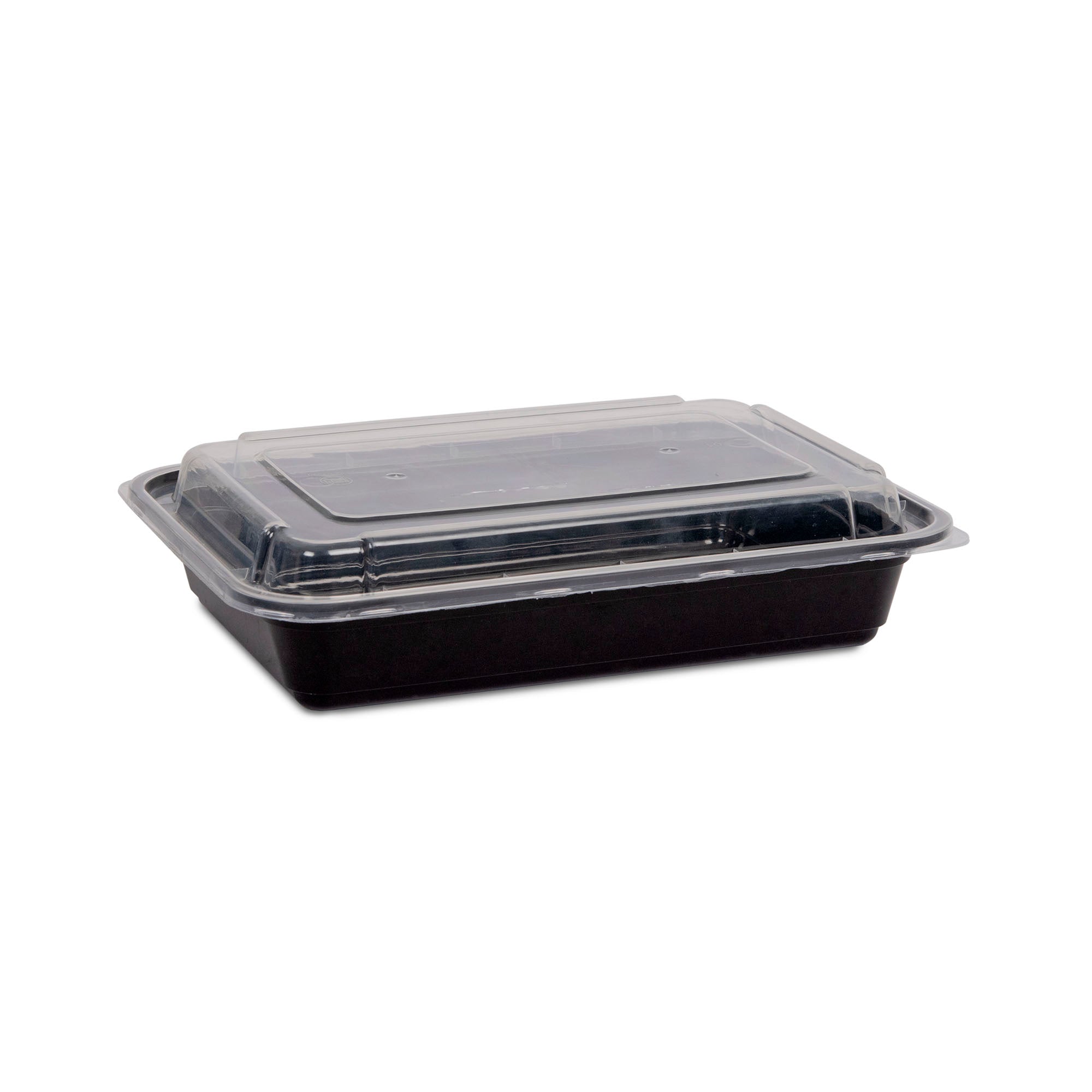 Al Bayader ThermoPac PP Black Rectangular Microwavable Containers 32oz with Lid [150pcs]