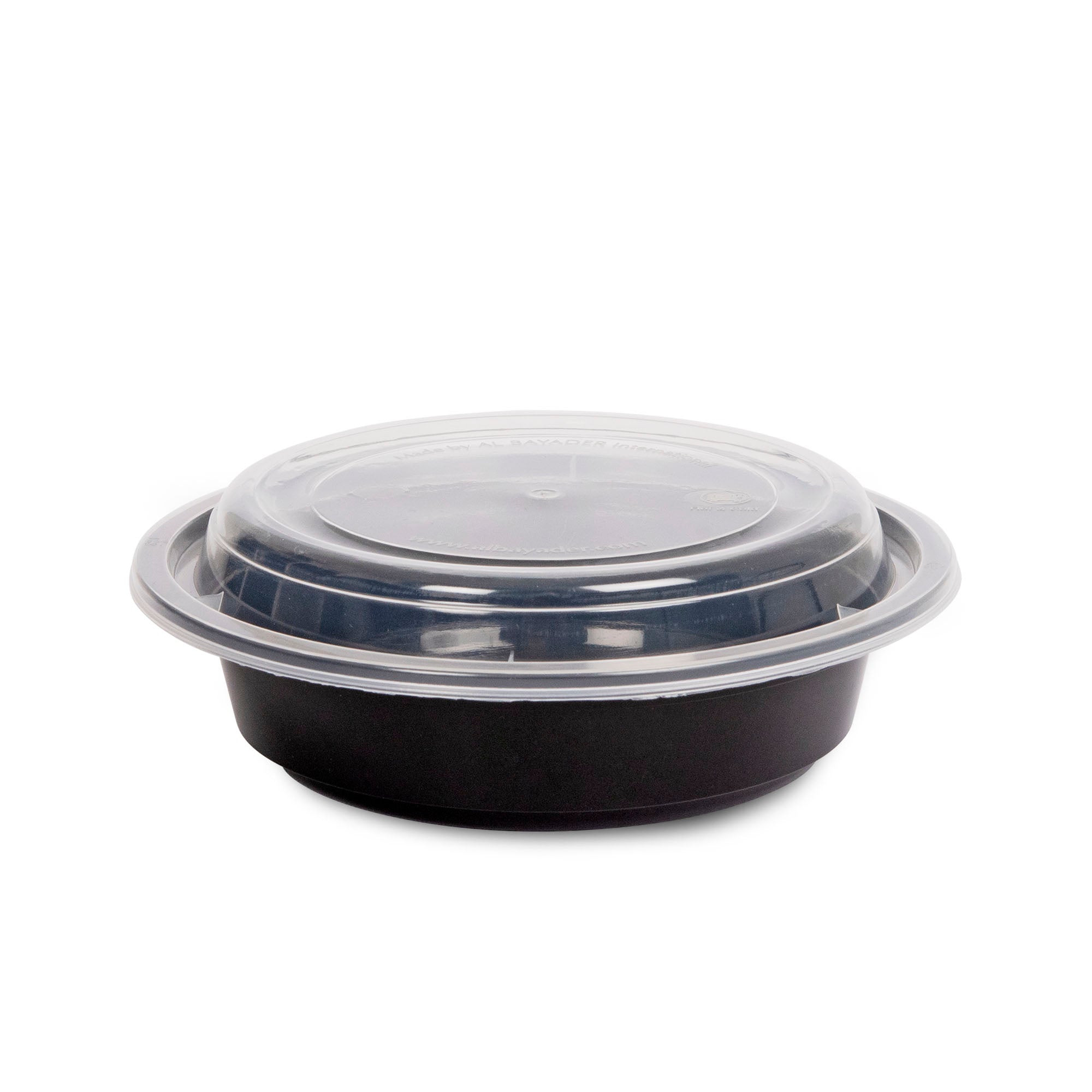Al Bayader ThermoPac PP Black Round Microwavable Containers 16oz with Lid [150pcs]