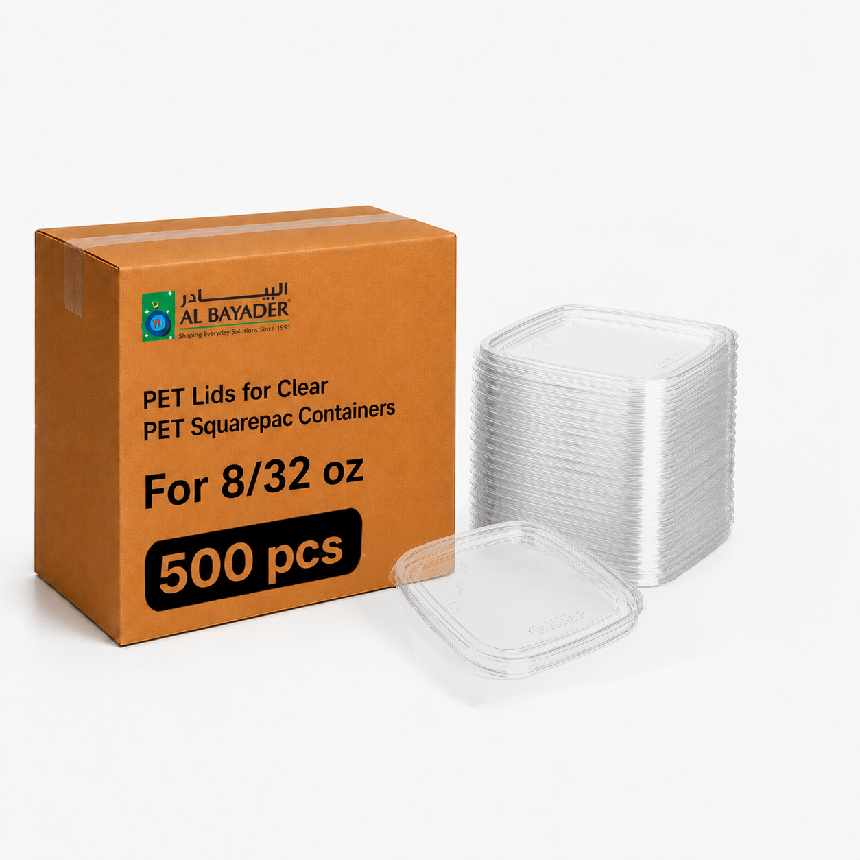 Lid for Clear Plastic Squarepac Container 05CSL08/32T - [P:500pcs]