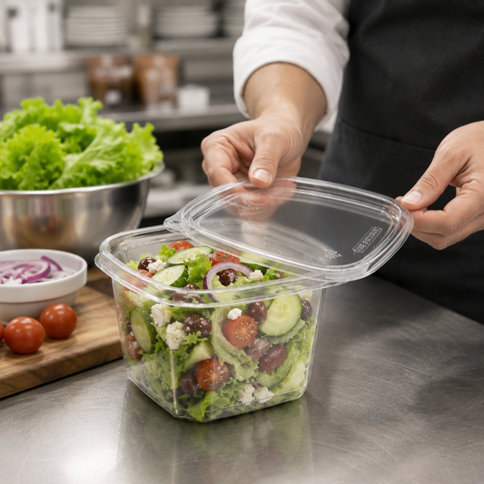 Lid for Clear Plastic Squarepac Container 05CSL08/32T - [P:500pcs]