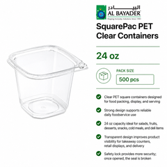 Al Bayader SquarePac PET Clear Containers 24oz [500pcs]