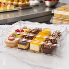 Al Bayader CristalPac PS Rectangular Clear Boxes 19.7x15.7x3.5cm with Lid (Cap:0.5Kg) [170]