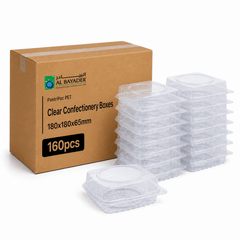 Al Bayader PastriPac PET Clear Confectionery Boxes 180x180x65mm [160pcs]