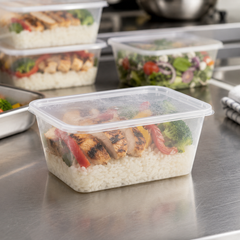 Al Bayader Delipac PP Rectangular Microwavable Containers 32oz with Lid [500pcs]