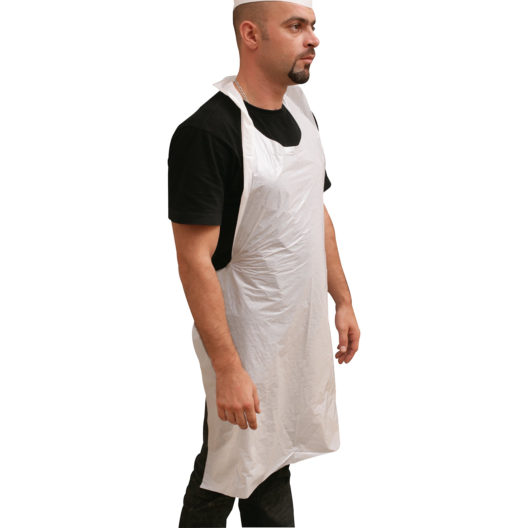 Al Bayader HDPE White Disposable Apron 28x46" [100pcs x 10pkts]