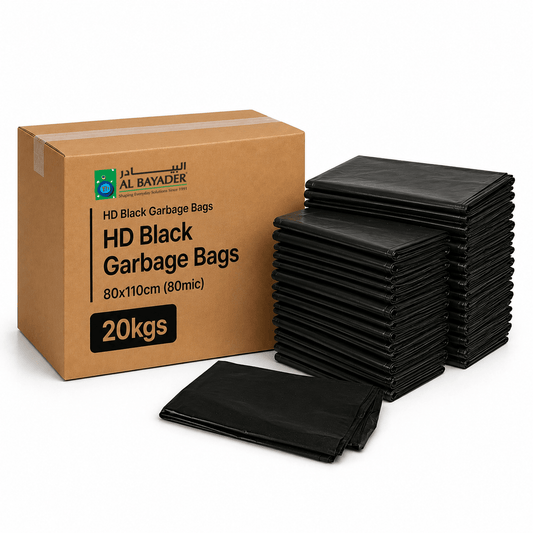 Al Bayader HD Black Garbage Bags 80x110cm (80mic) [20kgs]