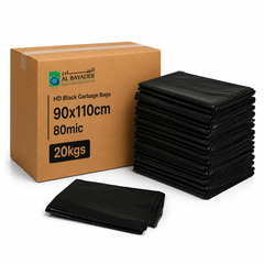 Al Bayader HD Black Garbage Bags 90x110cm (80mic) [20kgs]