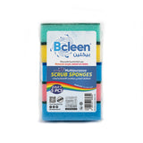 Bcleen® Anti Micorbial Sponge Scrubber for Kitchen and Bathroom Multicolor 9.4x7x4.5cm 5 Pieces