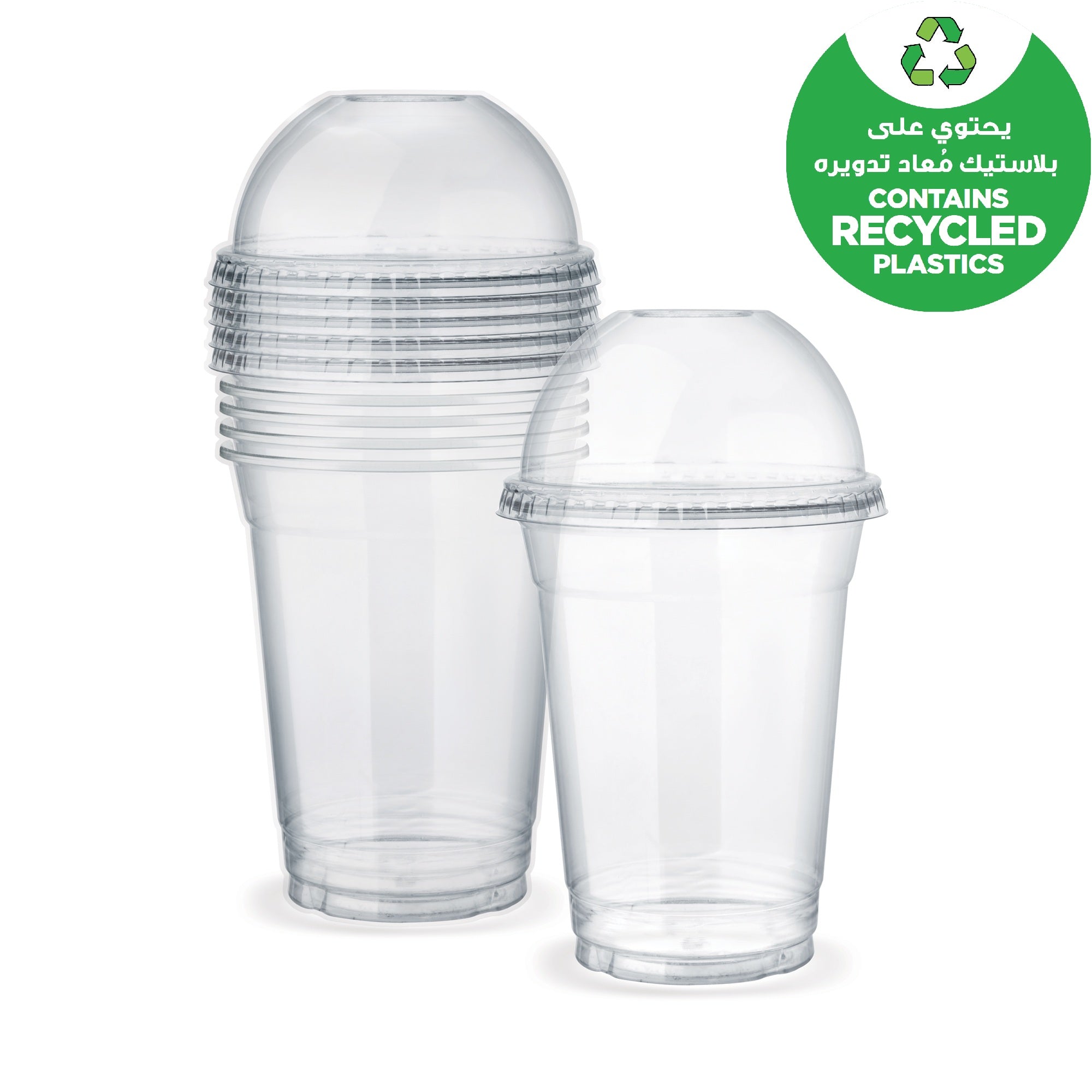 Fun Plastic Clear Cups 16oz with Lid [5pcs x 1pkt] - CRP
