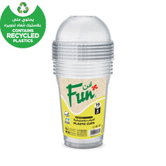 Fun Plastic Clear Cups 16oz with Lid [5pcs x 1pkt] - CRP