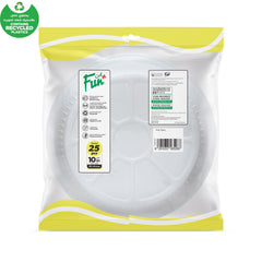 Fun Plastic White Plates 26cm [25pcs x 1pkt] - CRP