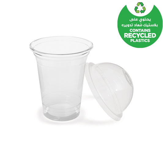 Fun Plastic Clear Cups 16oz with Lid [5pcs x 1pkt] - CRP