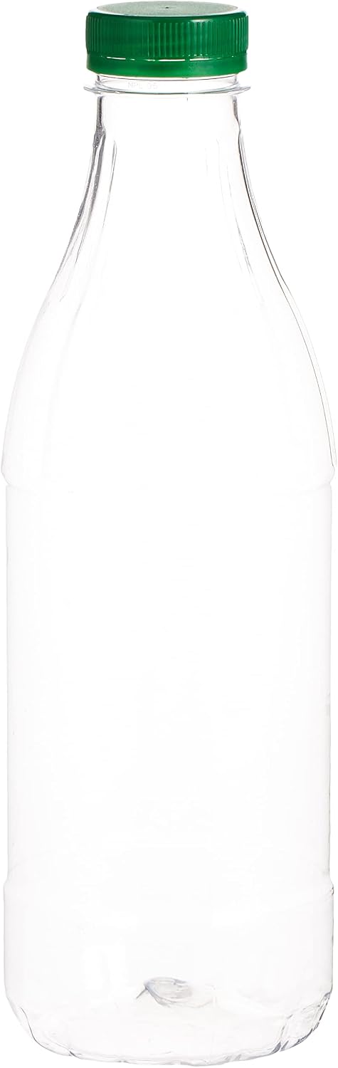 Fun Multipurpose Round Bottles 1000ml with Lids [4pcs x 1pkt]