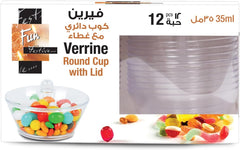 Fun Verrine Round Cups with Lid 35ml [12pcs x 1pkt]