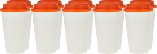 Fun HD Paper Cups with Sleeves and Citrus Lid 16oz Pack of 10