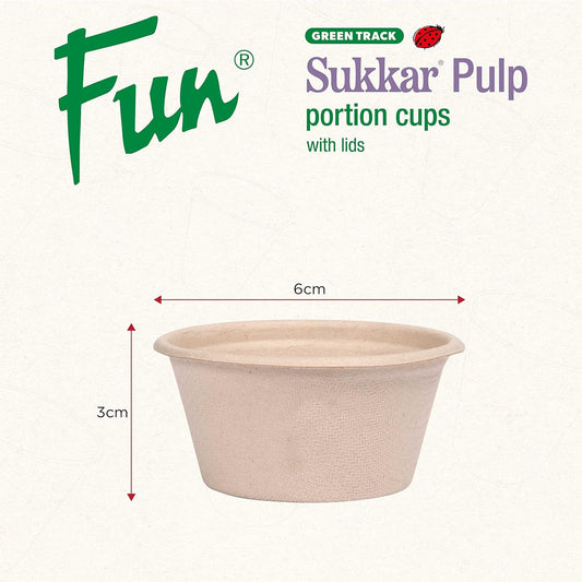Fun Sukkar Pulp Portion Cups 60cc with Lids [25pcs x 1pkt]