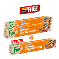 B2G1 Fun Paper Silicon-Coated Brown Baking Roll 10mx30cm