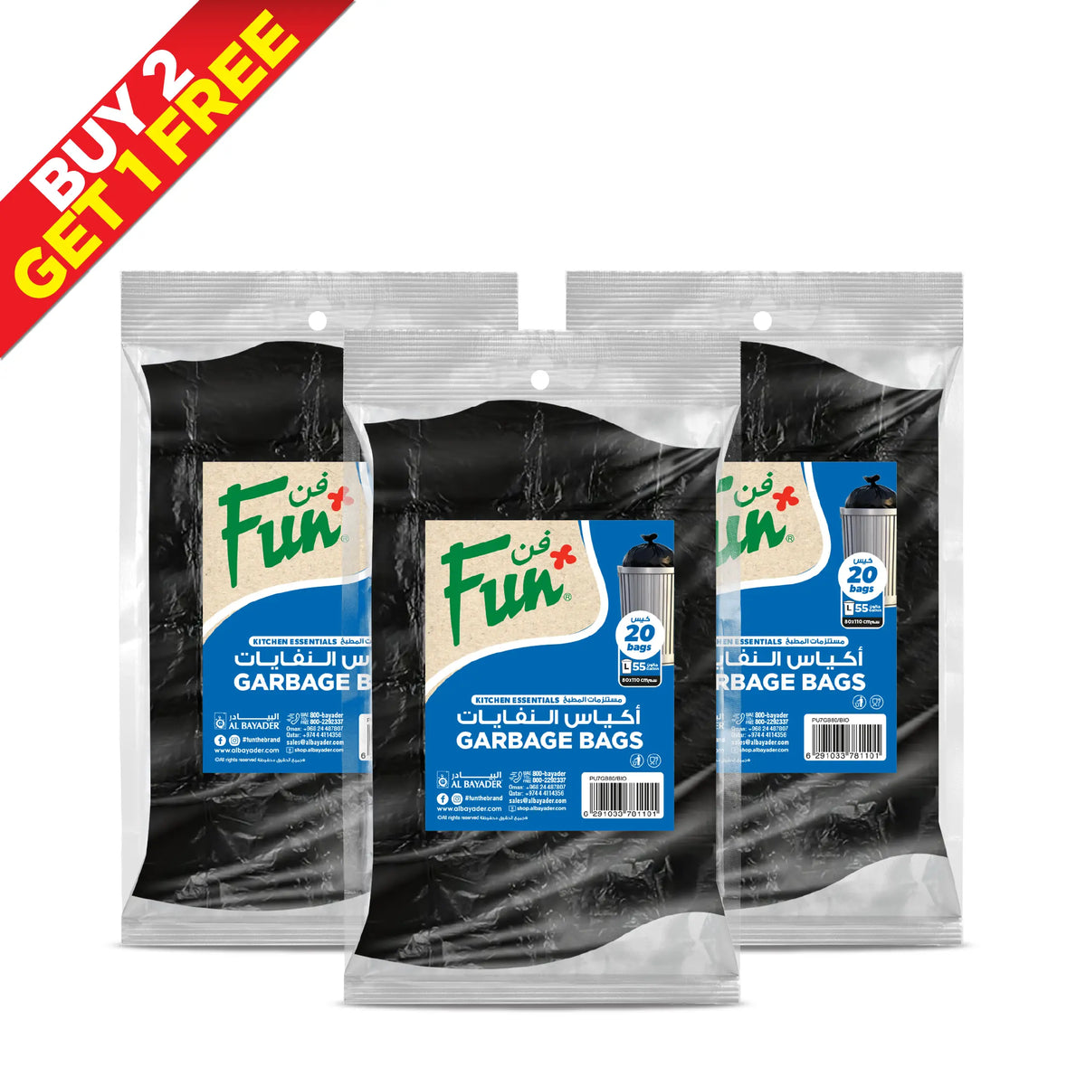 B2G1 Fun Garbage Bag 80x110cm 20 pcs