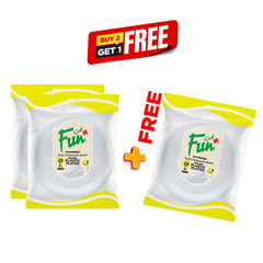 B2G1 Fun Plastic Plate Ø22cm - White [P:25pcsx1pkt]