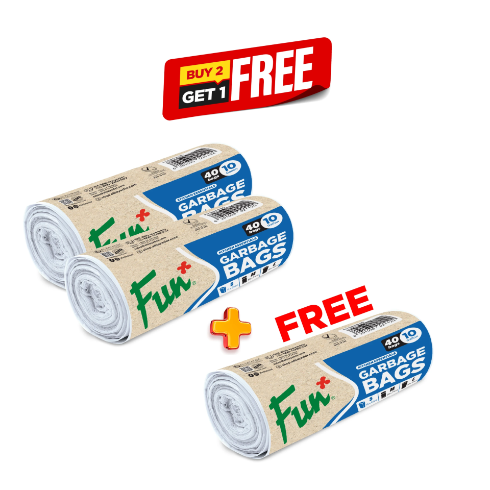 Fun Garbage bags 51x66 cm 40 pcs X 3 rolls White
