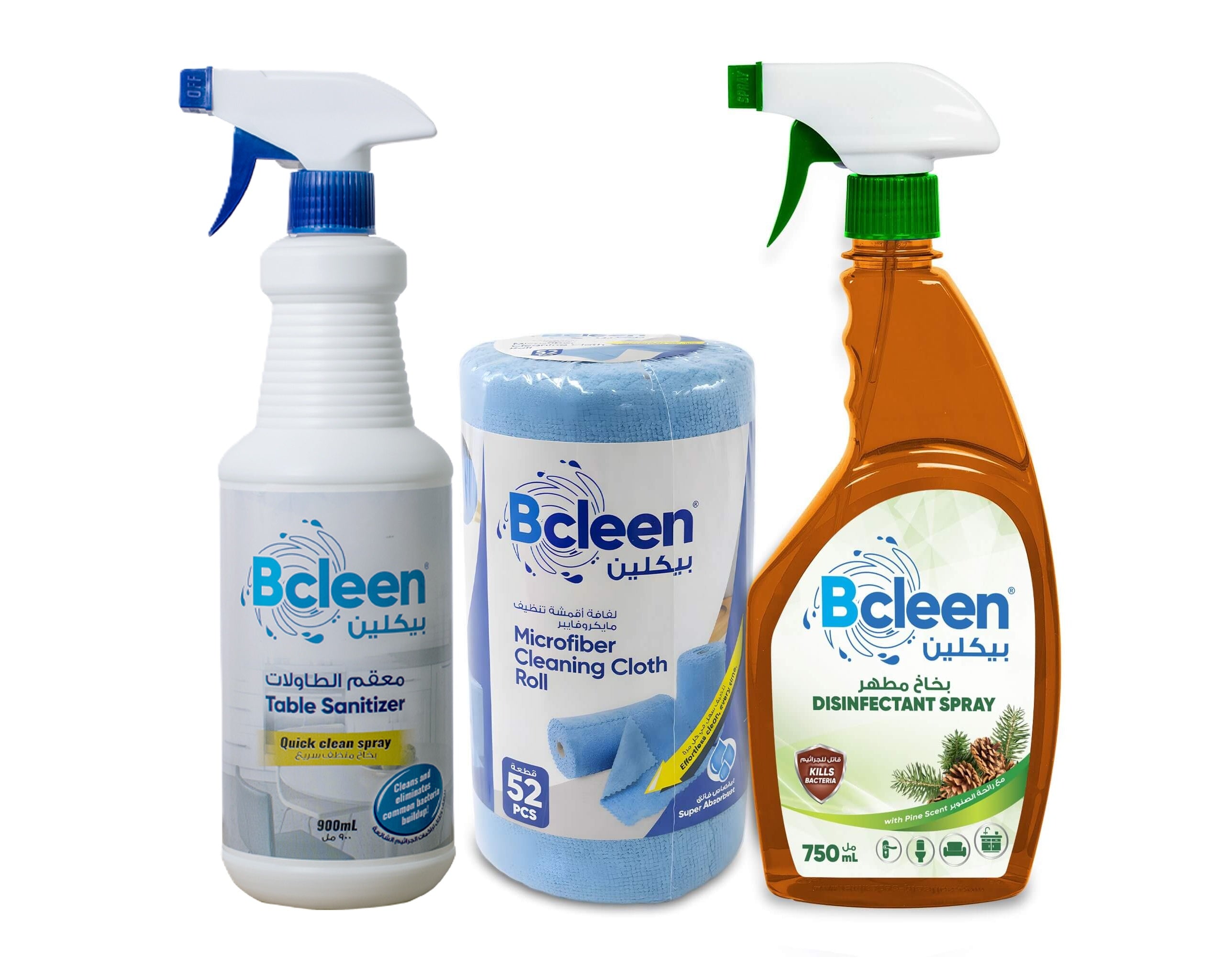 Bcleen Blue Microfiber Cloth Roll 52pcs per Rol and get a Disinfectant Spray free