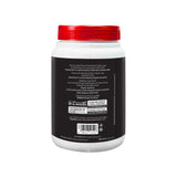 White container with red lid on a white background