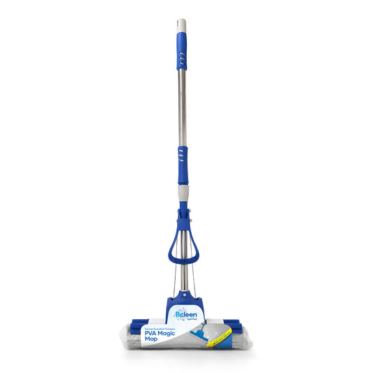 Bcleen Blue & Grey Soft PVA Magic Mop 33cm with 88-115cm Telescopic Handle (1 piece)