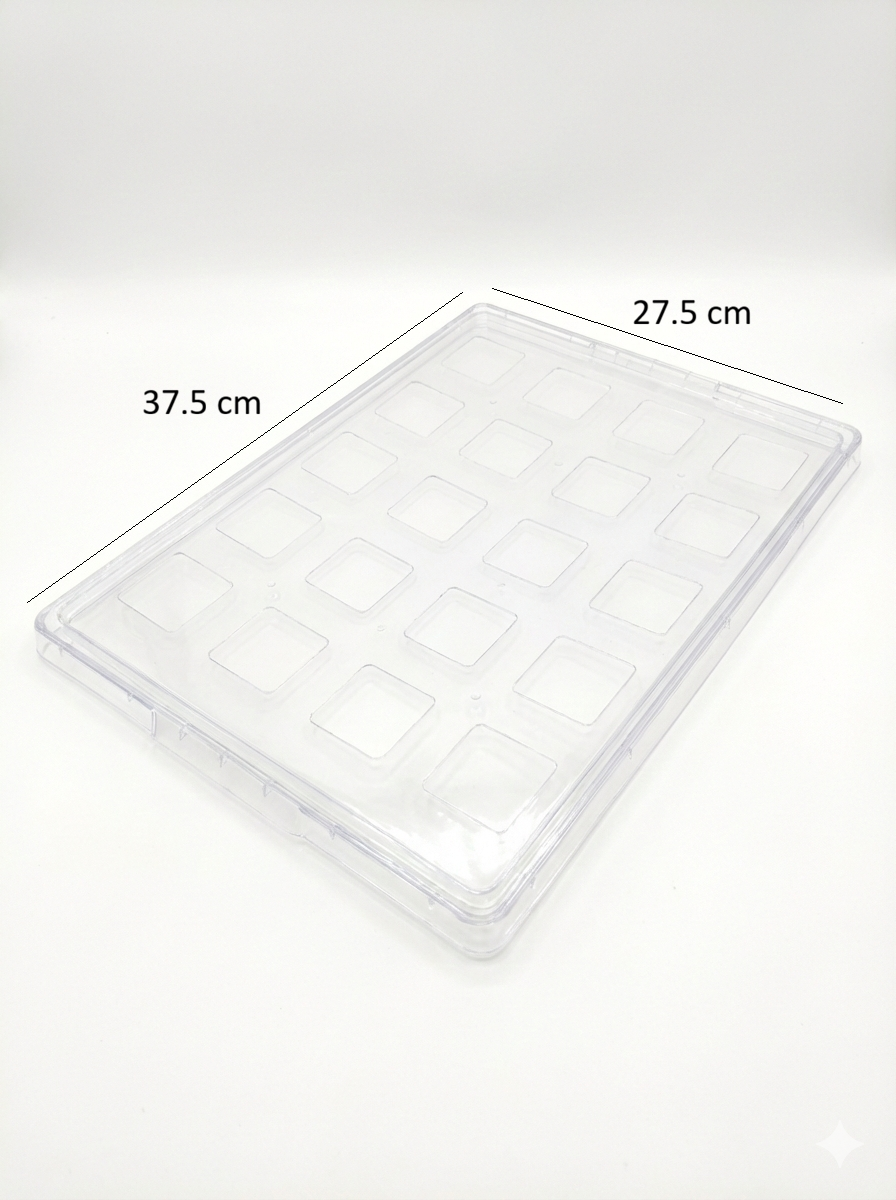 Fun Premium Verrine Hospitality Set – 20 Square Dessert Cups with Lids & Anti-Slip Tray