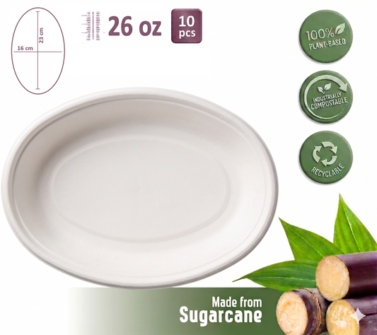 Fun Sukkar Pulp Bowls 26oz [10pcs x 1pkt]