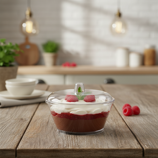 Fun Verrine Round Cups with Lid 35ml [12pcs x 1pkt]