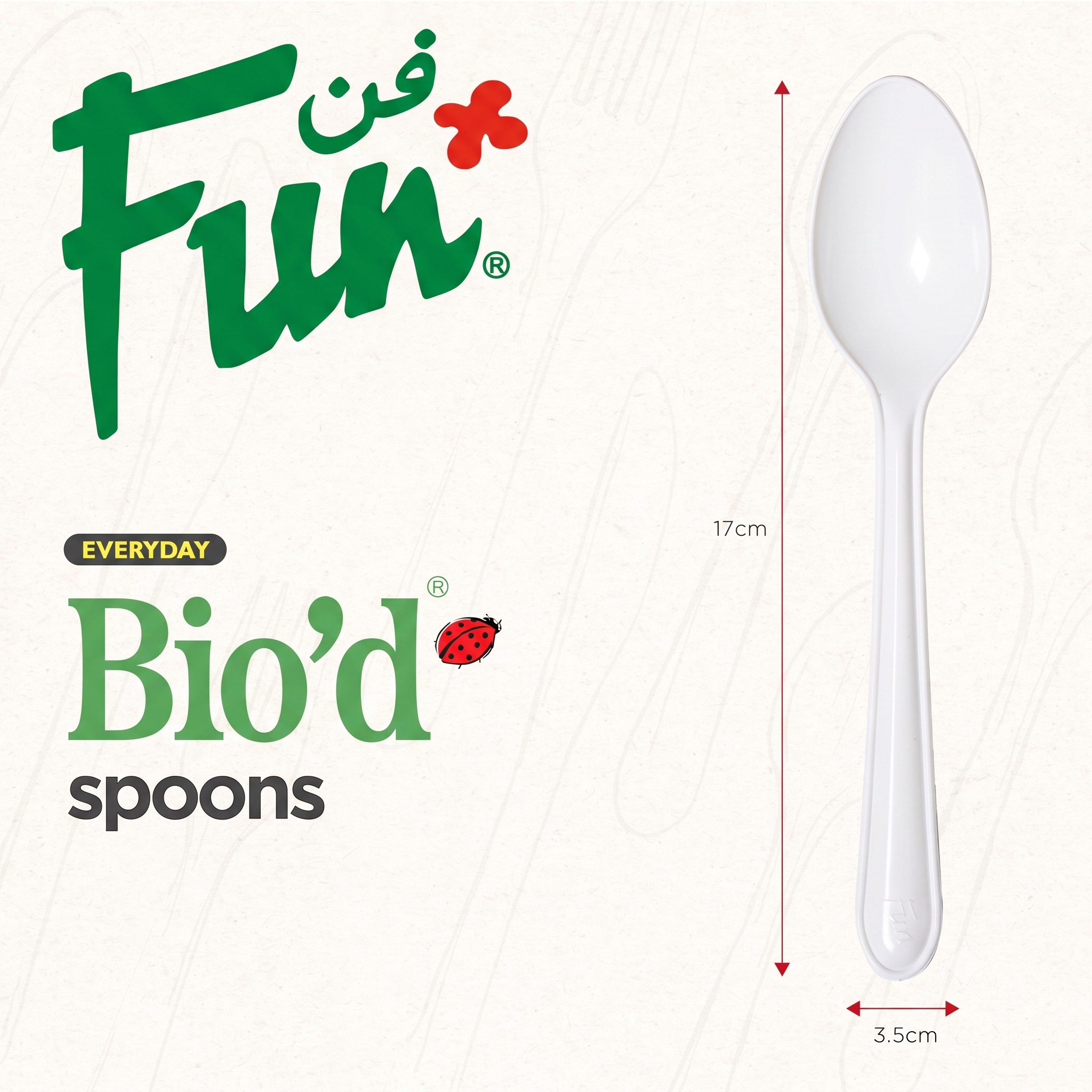 Fun Biod White Spoons 6.7in [18pcs x 1pkt] - CRP