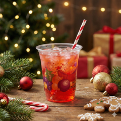 Fun Clear Plastic Cup 12oz - Christmas (Pack of 25)