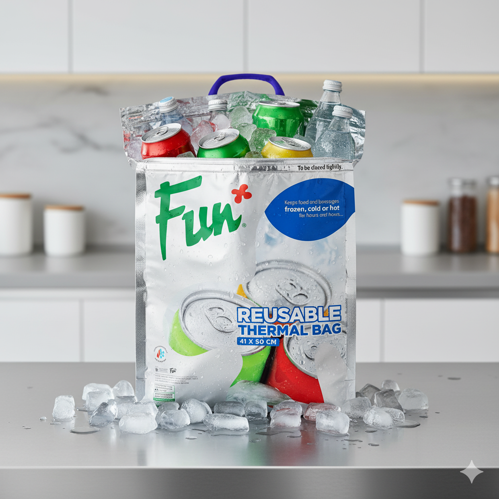 Fun Isotherm Plastic Silver Bag with Handle 50x41cm [1pc]