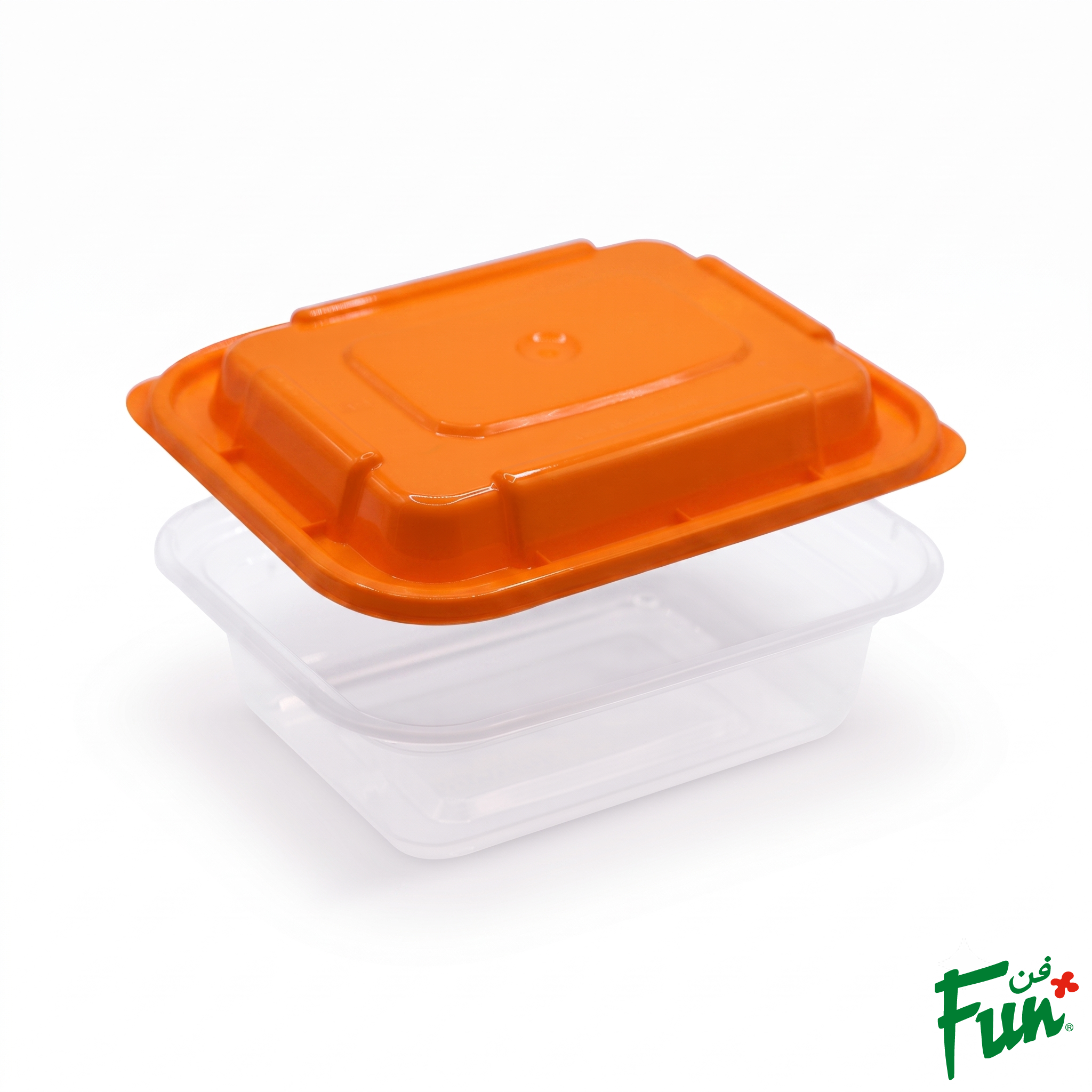 Fun Indispensable Plastic Transparent Container with Citrus Lid - 12oz Pack of 5
