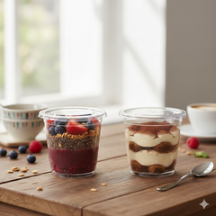 Fun Verrine Clear Dessert Cups with Lids (190ml / 6.4oz) – Elegant Hospitality Set for Acai, Tiramisu & Parfaits (12 Pieces)
