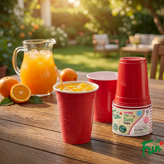 Fun Biod Ruby Red Cups 12oz [10pcs x 1pkt] - CRP
