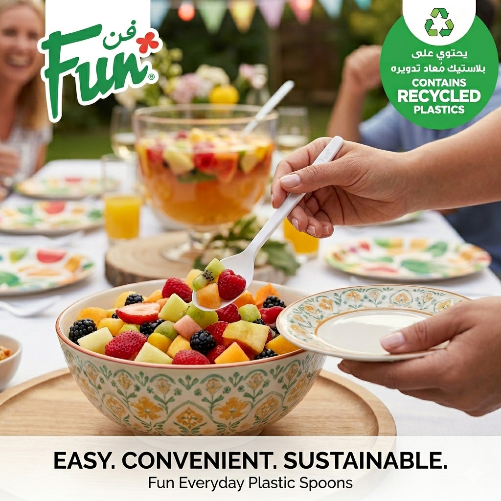 Fun Plastic White Spoons 6.5in [50pcs x 1pkt] - CRP