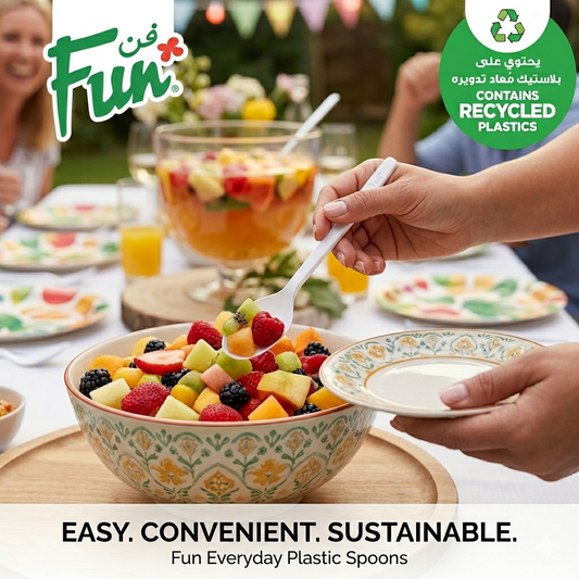Fun Plastic White Spoons 6.5in [50pcs x 1pkt] - CRP