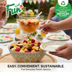 Fun Plastic White Spoons 6.5in [50pcs x 1pkt] - CRP