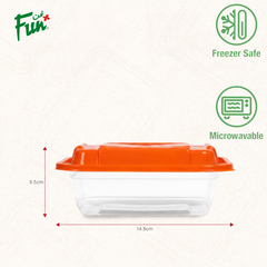 Fun Indispensable Plastic Transparent Container with Citrus Lid - 12oz Pack of 5