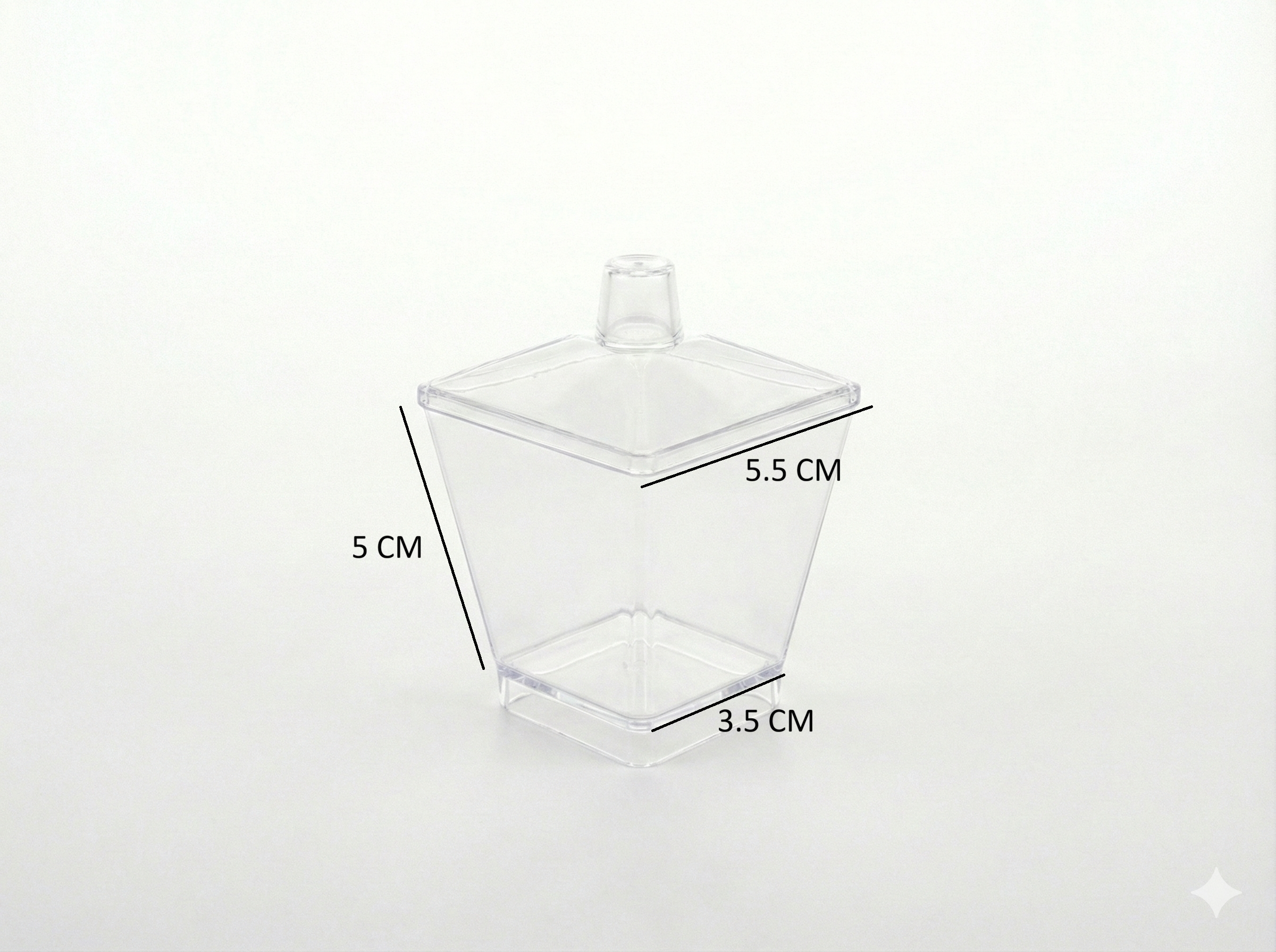 Fun Premium Verrine Hospitality Set – 20 Square Dessert Cups with Lids & Anti-Slip Tray