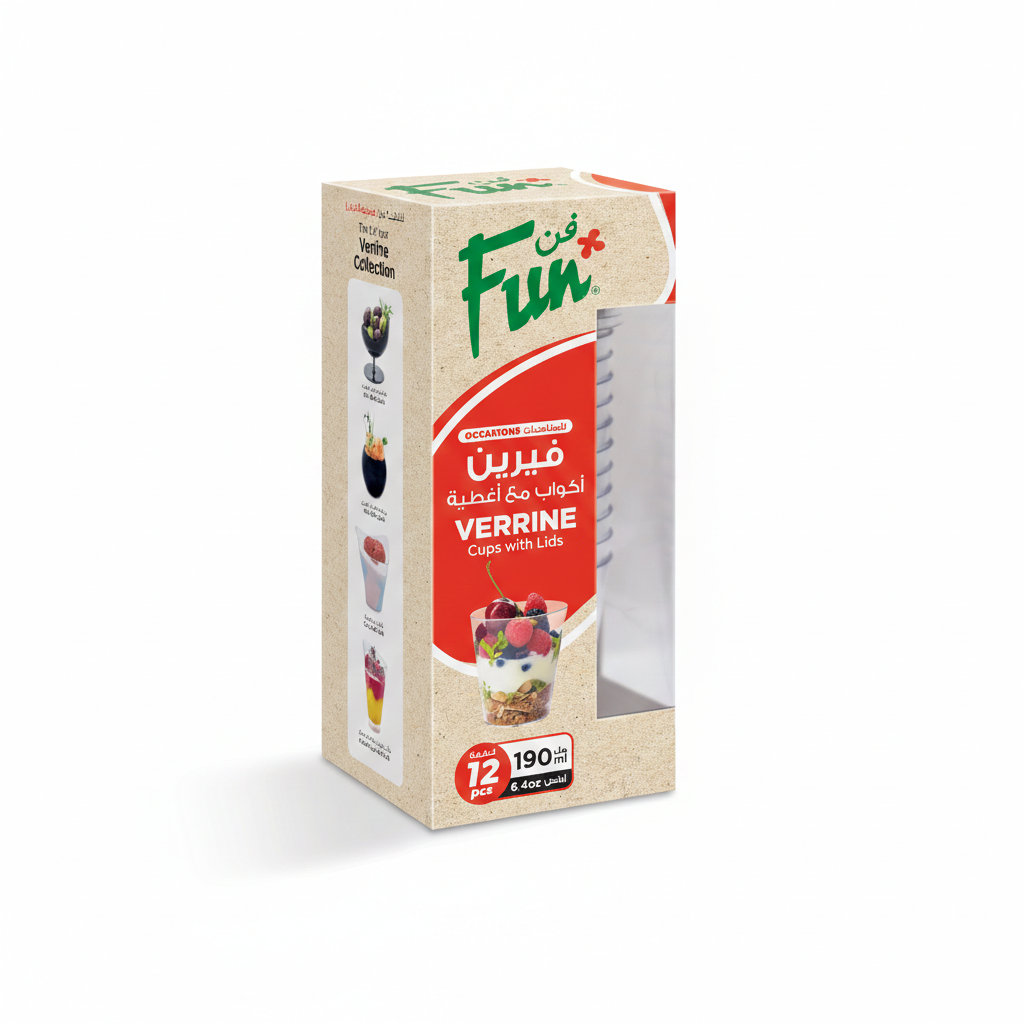 Fun Verrine Clear Dessert Cups with Lids (190ml / 6.4oz) – Elegant Hospitality Set for Acai, Tiramisu & Parfaits (12 Pieces)