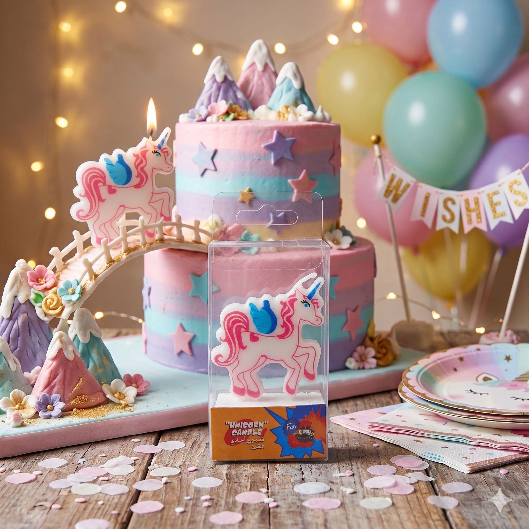 Fun Birthday Candles - Unicorn Design [1pc]