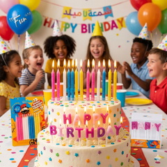 Fun Standard Birthday Candles and Holders [12pcs]
