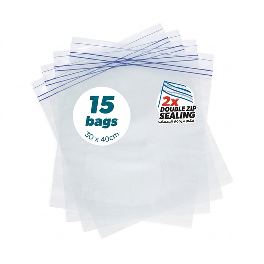 Fun Clear Zipper bags 30x40cm [15pcs x 1pkt]