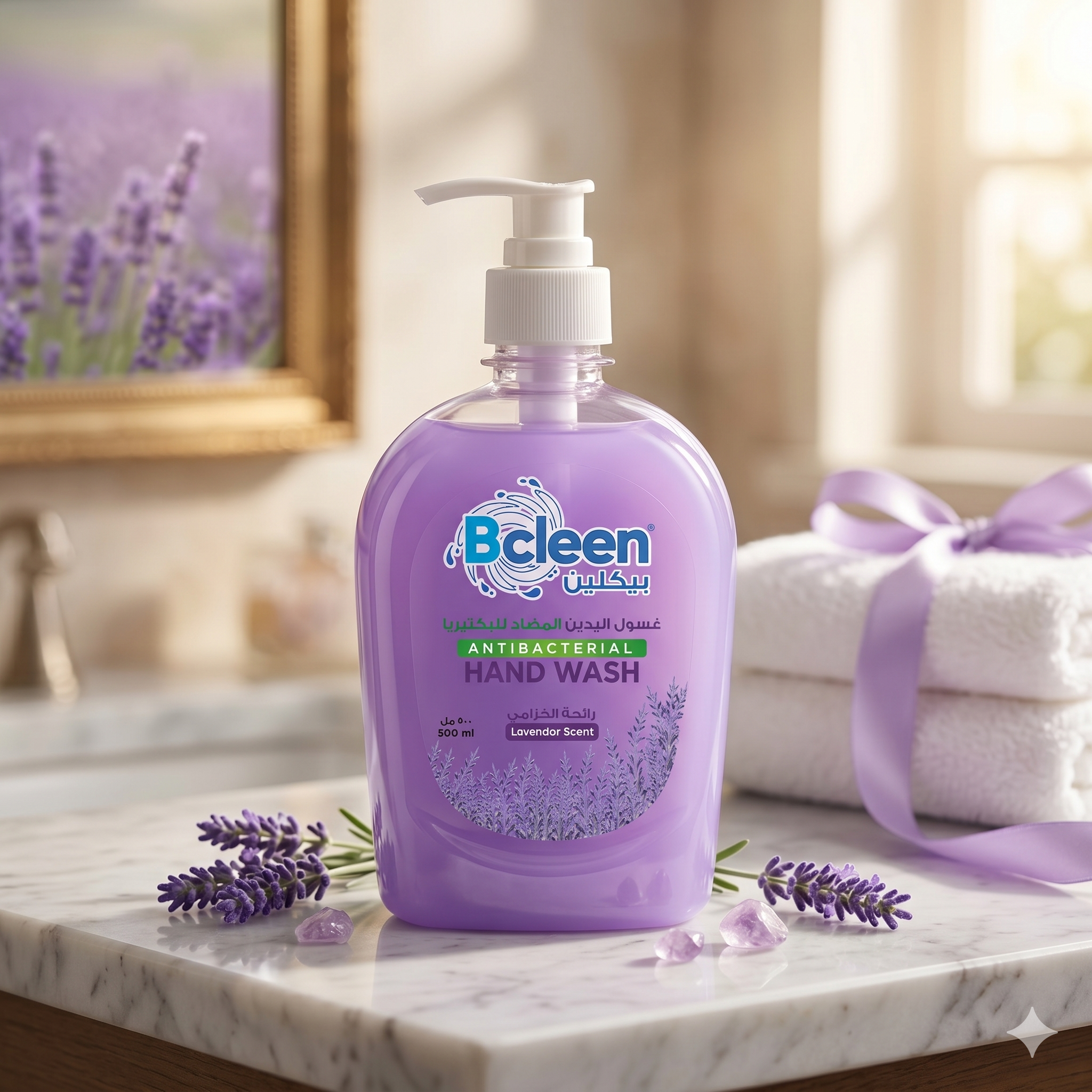 Bcleen Antibacterial Hand Wash with Moisturizer Lavender Scent 500ml [1pc]