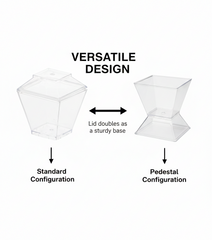 Fun Verrine Clear Cups with Lids Double as Display Bases – 90ml (24 Pieces)