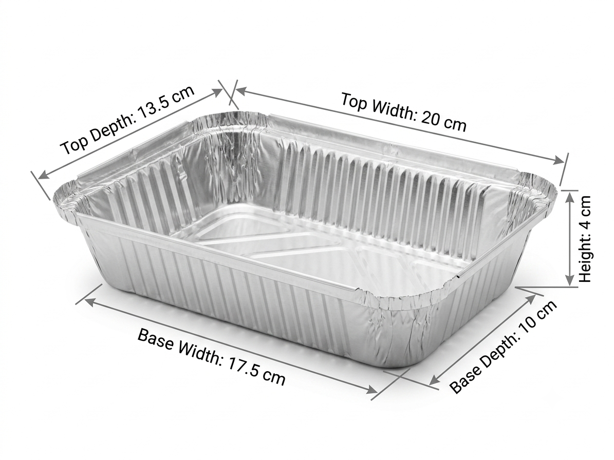 Fun Aluminium Containers With Paper Lids 800cc [10pcs x 1pkt]