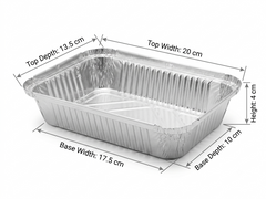 Fun Aluminium Containers With Paper Lids 800cc [10pcs x 1pkt]